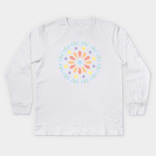 Pastel geometric floral pattern Kids Long Sleeve T-Shirt